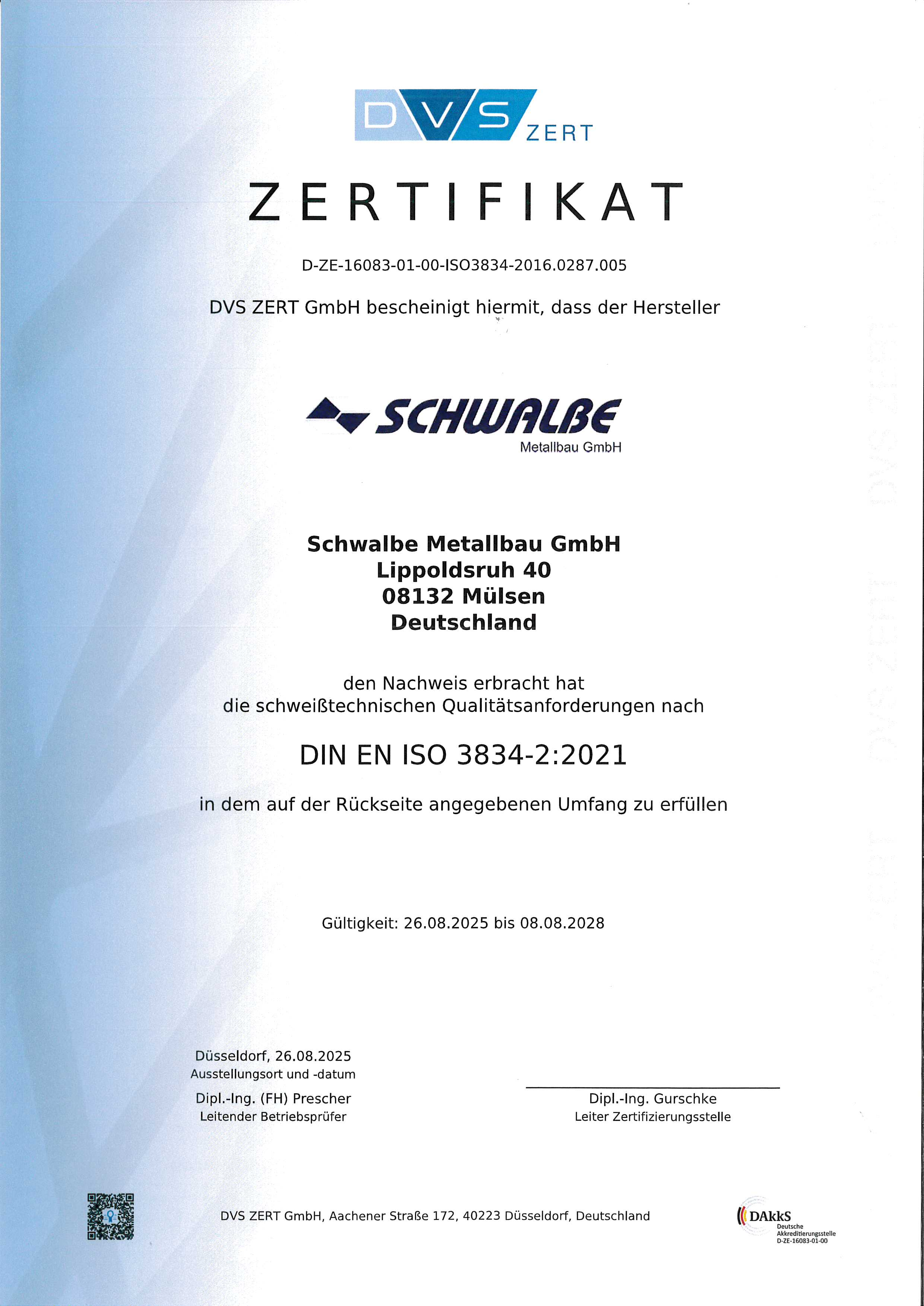 EN ISO 3834 2 gltig bis 05122022