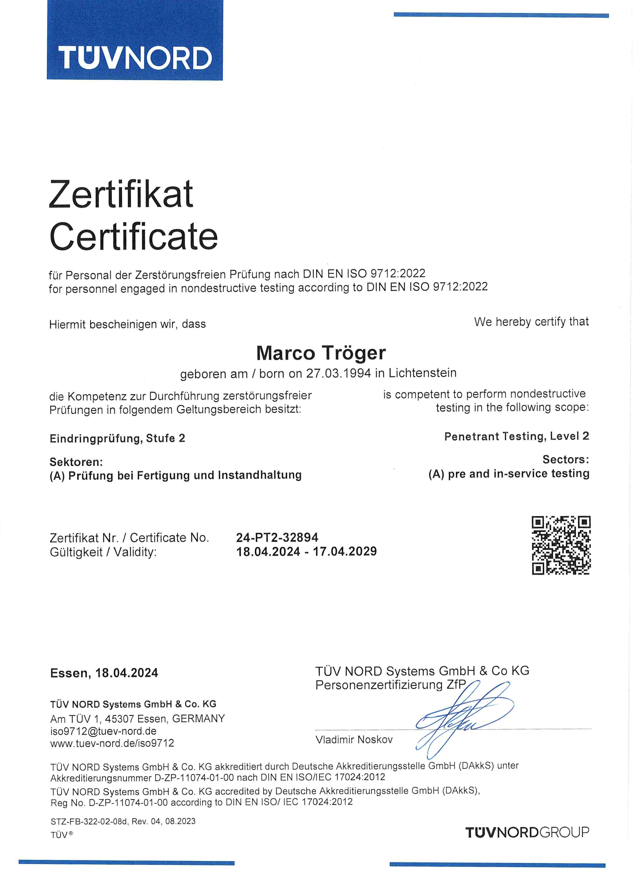 Eindringprüfung Stufe 2