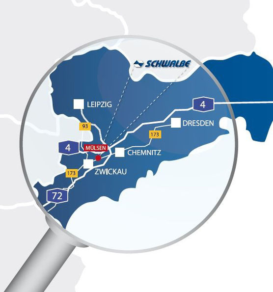 Standort der Schwalbe Schwalbe Metallbau GmbH - Gemeinde Mülsen, Zwickau